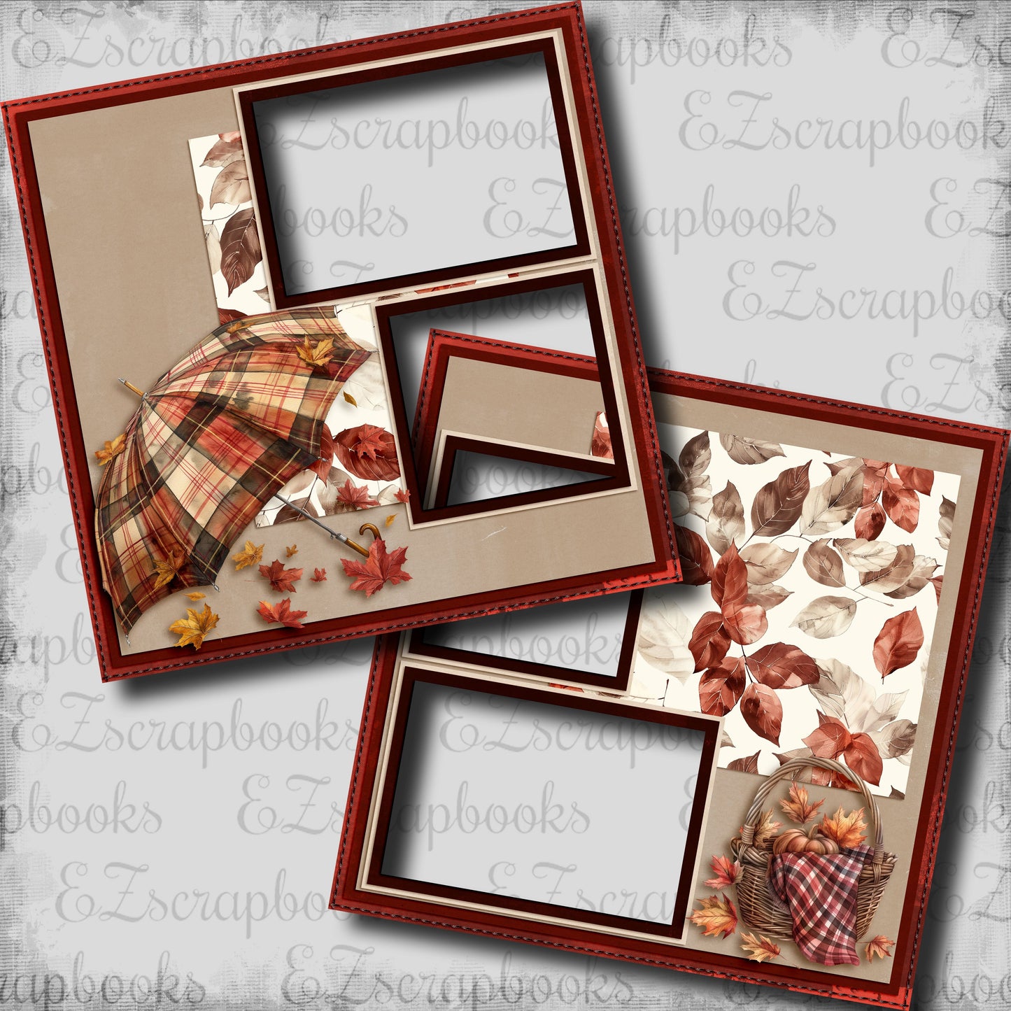 Fall Days - EZ Digital Scrapbook Pages - INSTANT DOWNLOAD