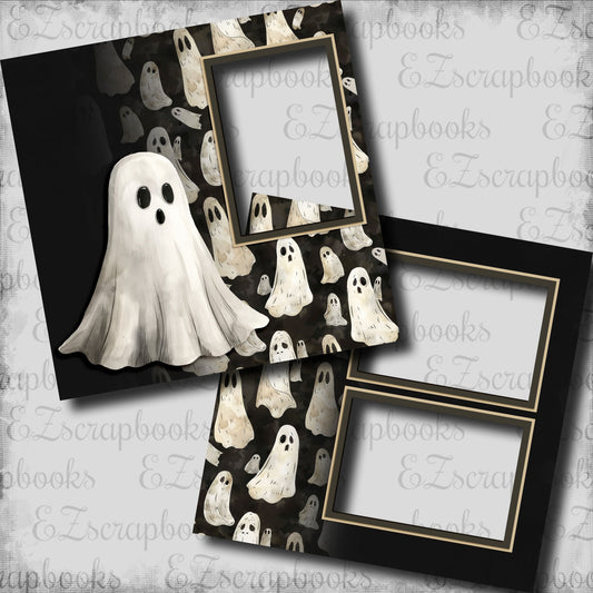 Spooky Season Ghost - EZ Digital Scrapbook Pages - INSTANT DOWNLOAD