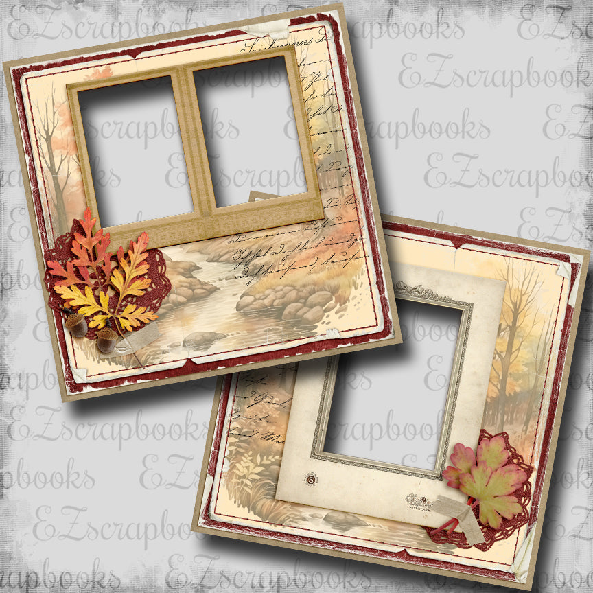 Autumn Creek  - EZ Digital Scrapbook Quick Page Layout - INSTANT DOWNLOAD