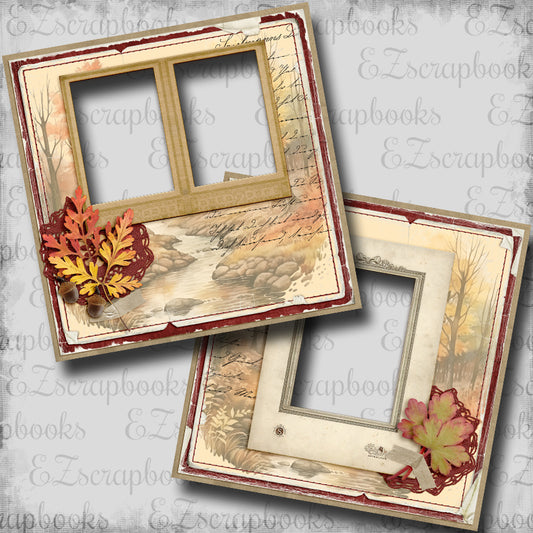 Autumn Creek  - EZ Digital Scrapbook Quick Page Layout - INSTANT DOWNLOAD