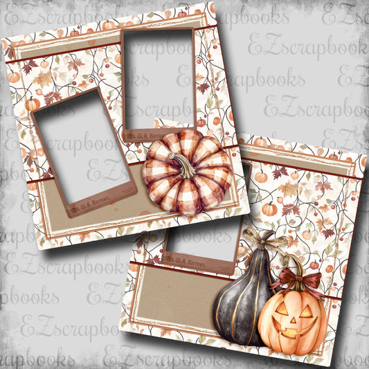Spelling Autumn Jack-O-Lantern - EZ Digital Scrapbook Pages - INSTANT DOWNLOAD