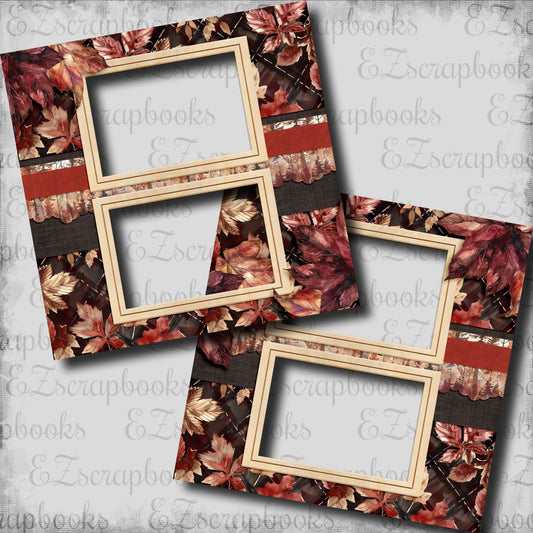 Fall Leaves - EZ Digital Scrapbook Pages - INSTANT DOWNLOAD