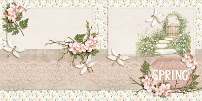 Spring Garden NPM - Set of 5 Double Page Scrapbook Layouts - 25-1031