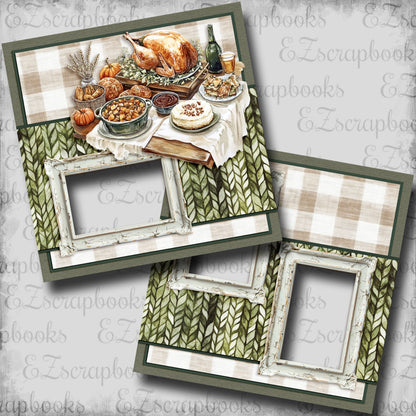 Grateful Feast - Thanksgiving - EZ Digital Scrapbook Pages - INSTANT DOWNLOAD