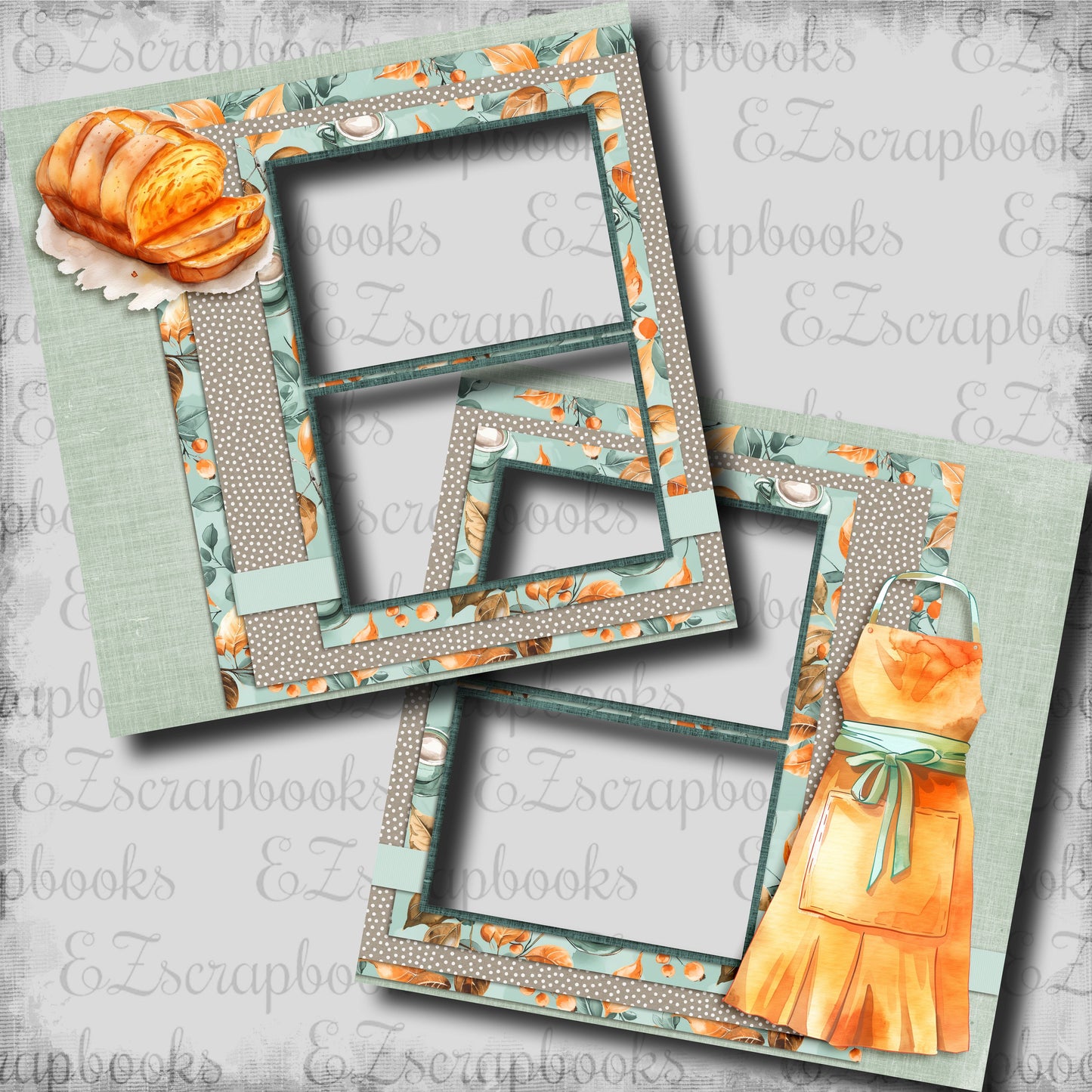 Pumpkin Bread - EZ Digital Scrapbook Pages - INSTANT DOWNLOAD