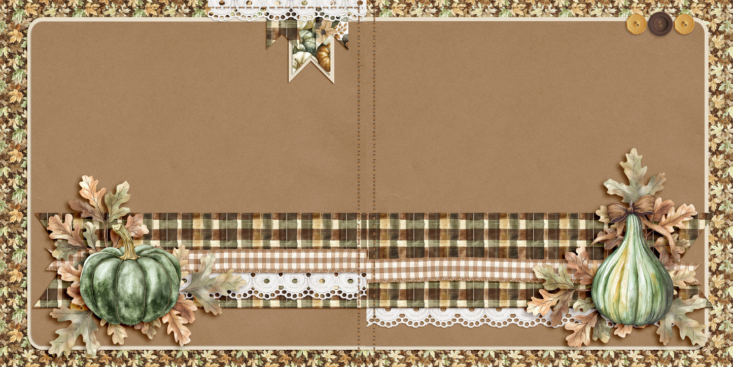 Autumn Gallery NPM - Set of 5 Double Page Scrapbook Layouts - 25-1073
