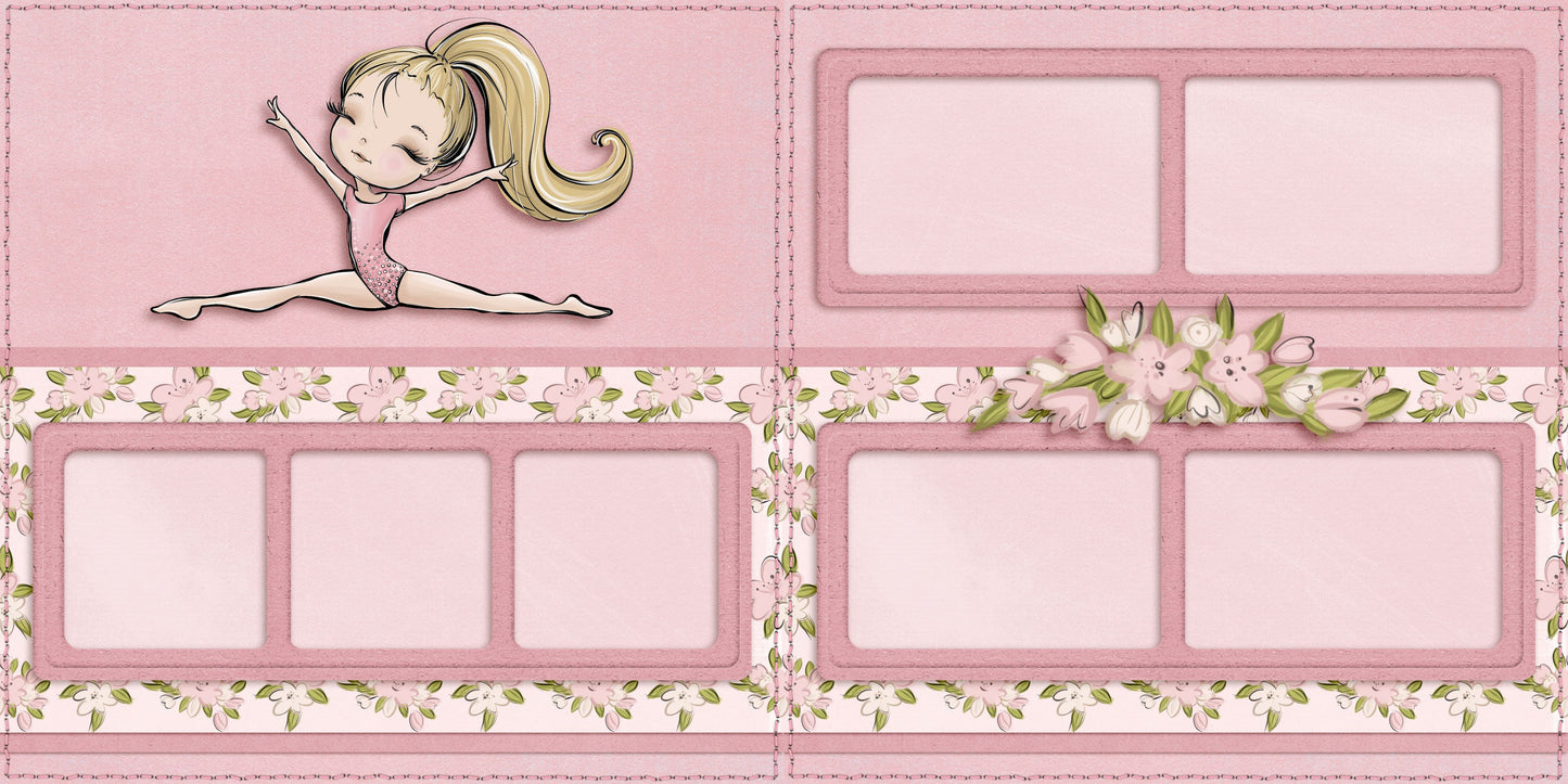 Gymnastics Split Blonder - Scrapbook Layout - 24-606