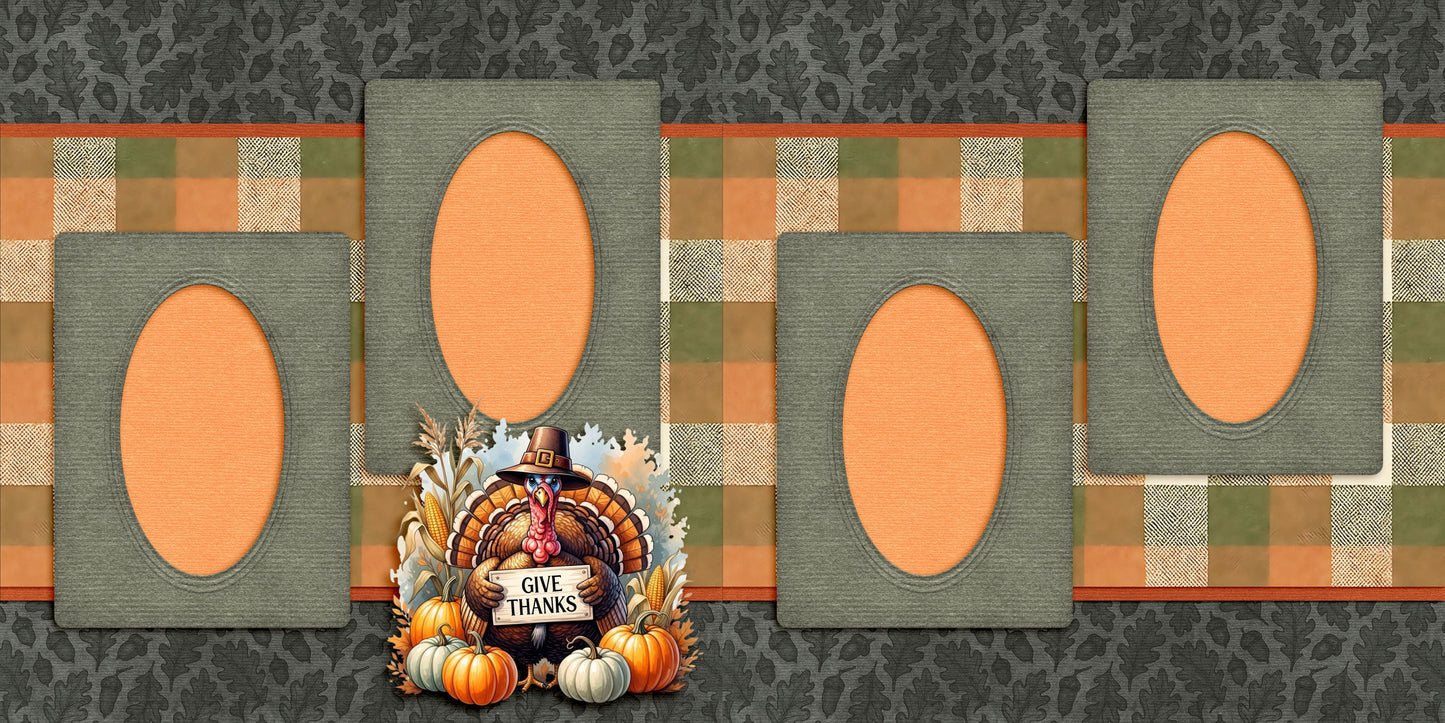 Give Thanks Turkey - Scrapbook Layout - 25-892