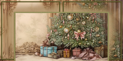 Pastel Christmas Background Page Set 2 NPM - Set of 5 Double Page Layouts - 1802