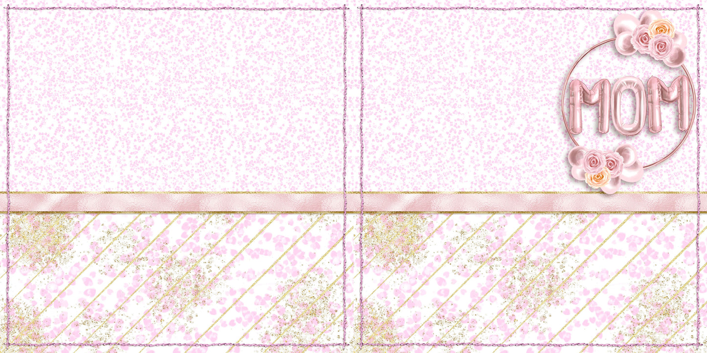 I Heart Mom EZ Background Pages -  Digital Bundle - 10 Digital Scrapbook Pages - INSTANT DOWNLOAD