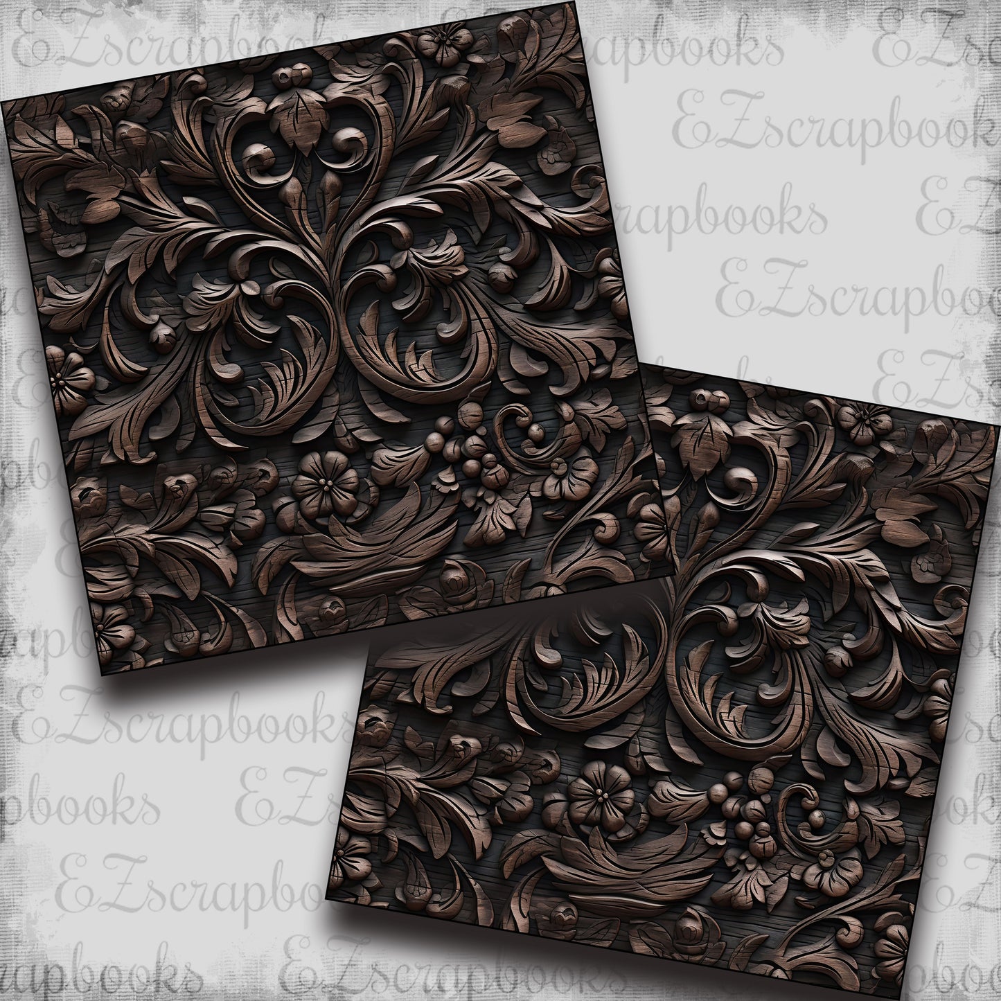 Carved Wood Dark Grey - Papers - 23-234