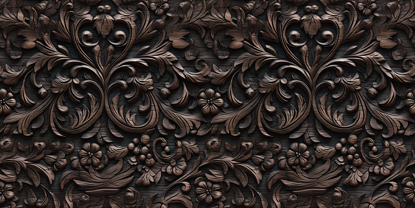 Carved Wood Dark Grey - Papers - 23-234