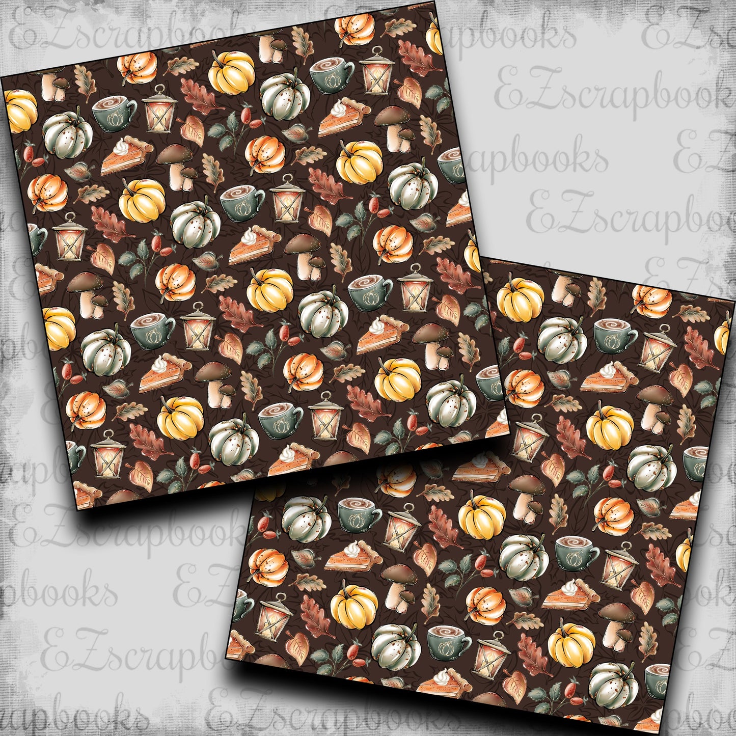 Autumn Evening Dark Pattern - Scrapbook Papers - 23-290