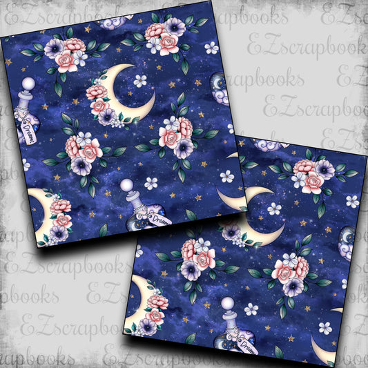Sweet Dreams Floral Moon - Scrapbook Papers - 23-318