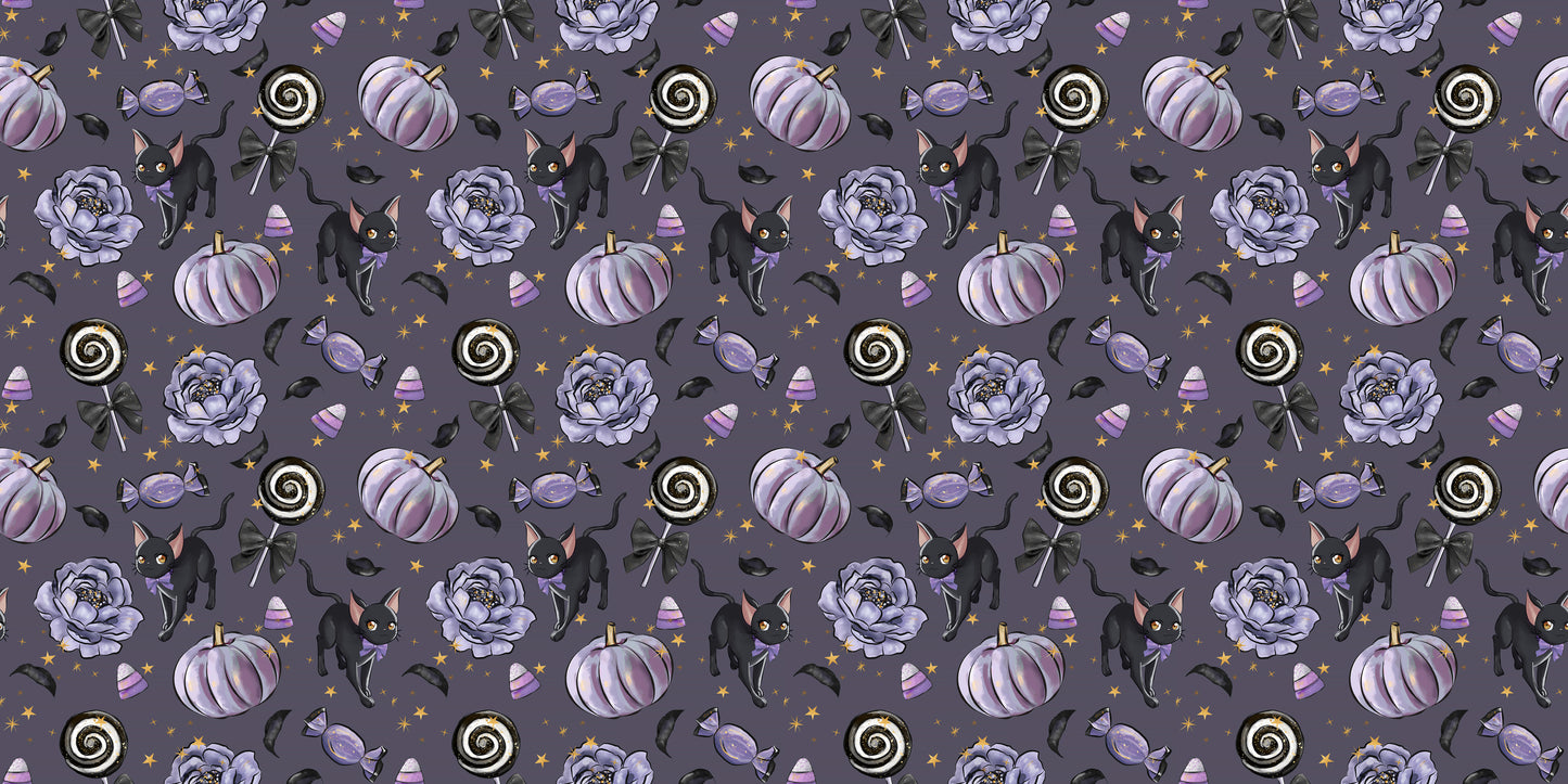 Halloween Moonlight Kitty Purple - Papers - 23-438