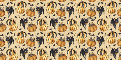 Halloween Moonlight Kitty Orange - Papers - 23-439