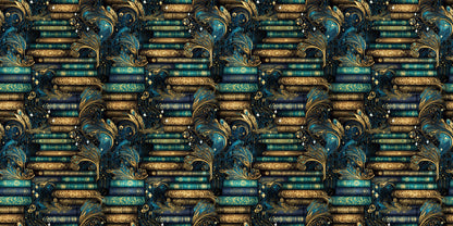 Fantasy Books Teal Swirl - Papers - 23-470