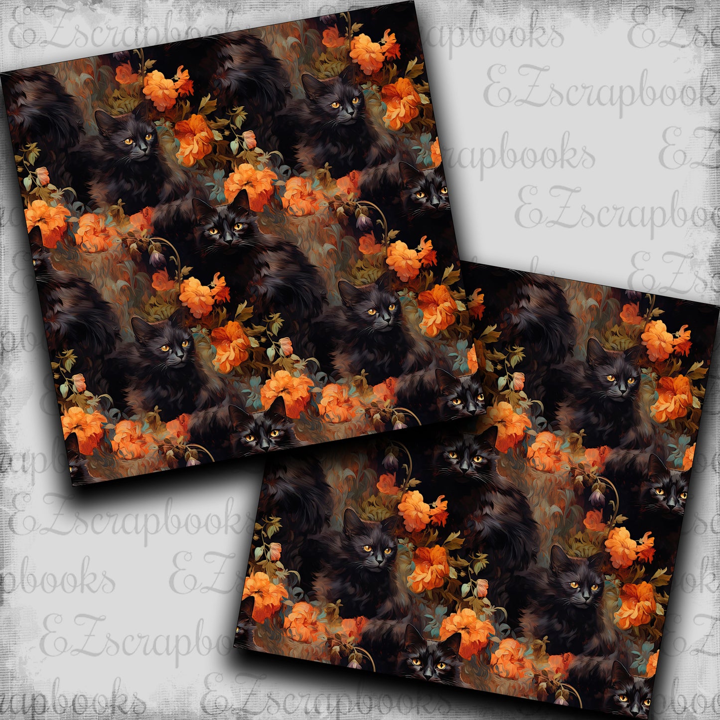 Rococo Halloween Cat - Papers - 23-592