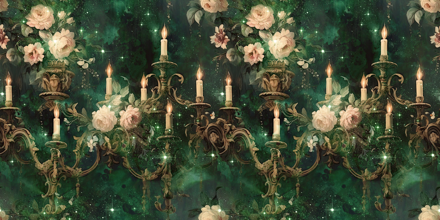 Fancy Chandeliers Green - Scrapbook Papers - 23-738