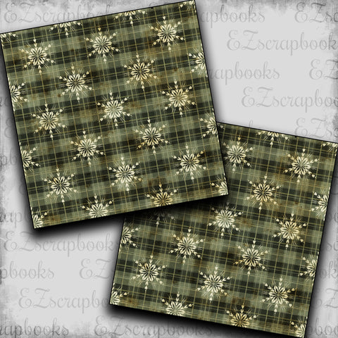 Country Christmas Plaid Snowflakes - Papers - 23-744