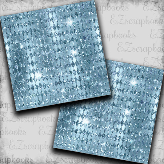 Pastel Glitter Harlequin Blue - Scrapbook Papers - 23-748