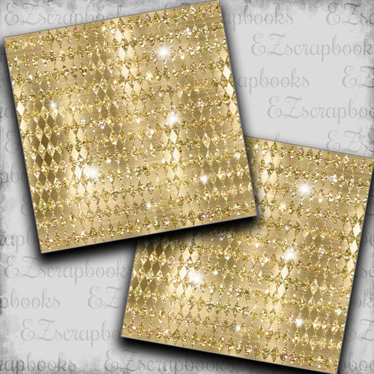 Pastel Glitter Harlequin Gold - Scrapbook Papers - 23-749