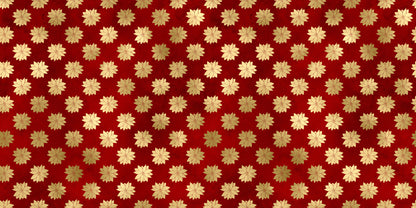Golden Christmas Red Flower Pattern - Papers - 23-755