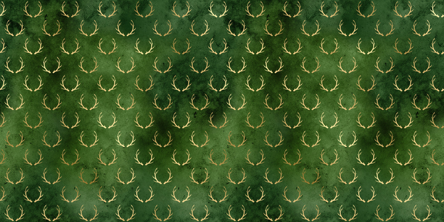 Golden Christmas Green Antlers - Papers - 23-756