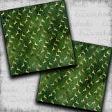 Golden Christmas Green Reindeer - Papers - 23-759
