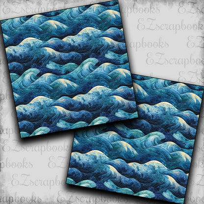 Ocean Quilt Waves - Scrapbook Papers - 23-768