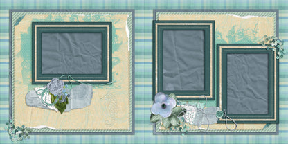 Beachy Seahorse - Scrapbook Layout - 24-678