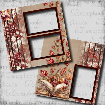 Fall Reading - EZ Digital Scrapbook Pages - INSTANT DOWNLOAD