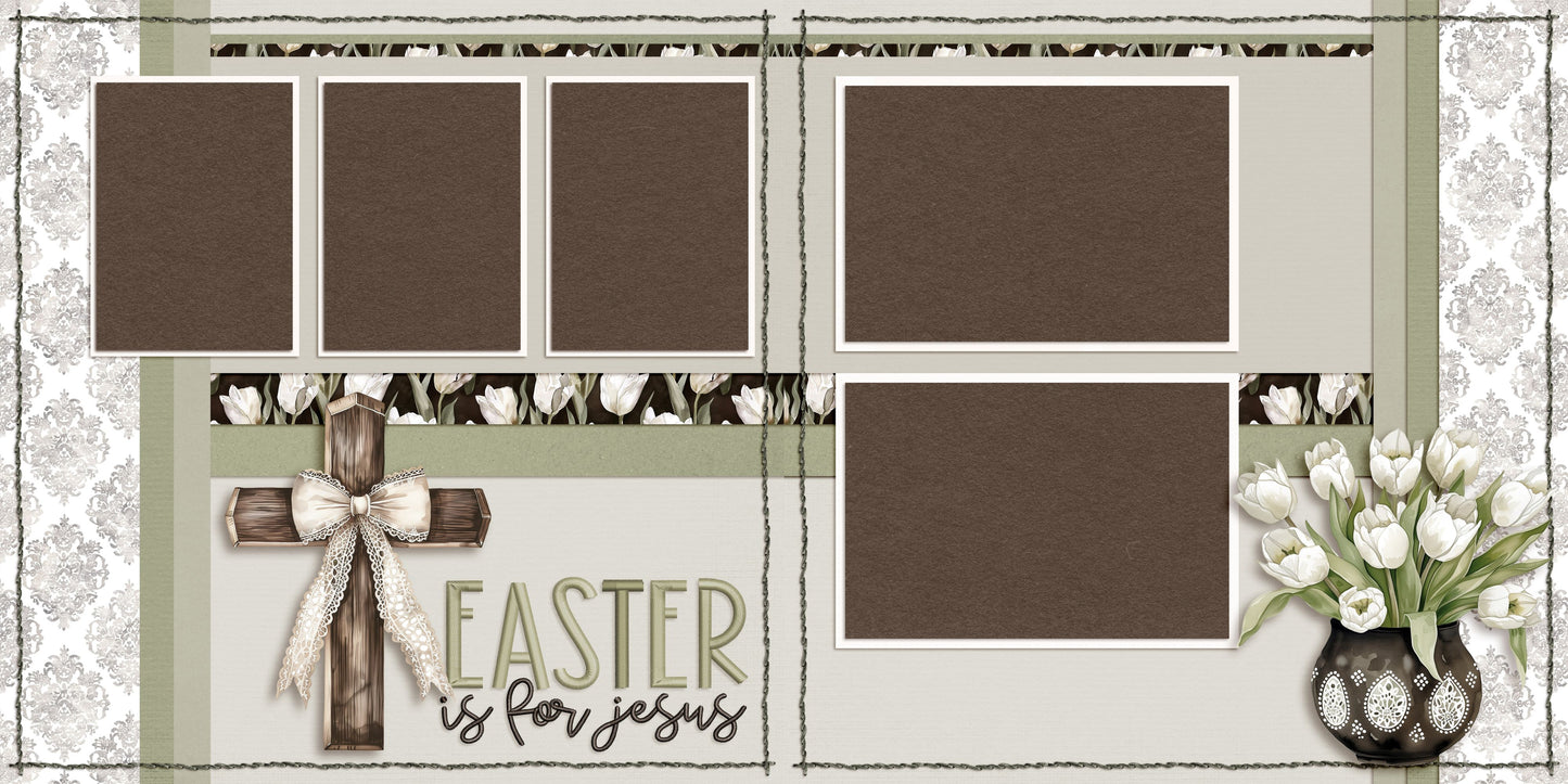 Easter Lace - Set of 5 Double Page Scrapbook Layouts - 25-1036