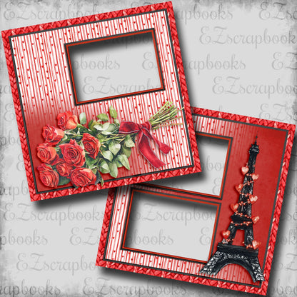 Valentine Paris - EZ Digital Scrapbook Pages - INSTANT DOWNLOAD