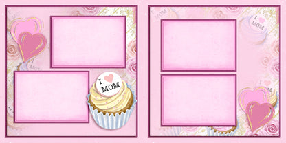 I Heart Mom - Set of 5 Double Page Scrapbook Layouts - 25-1042