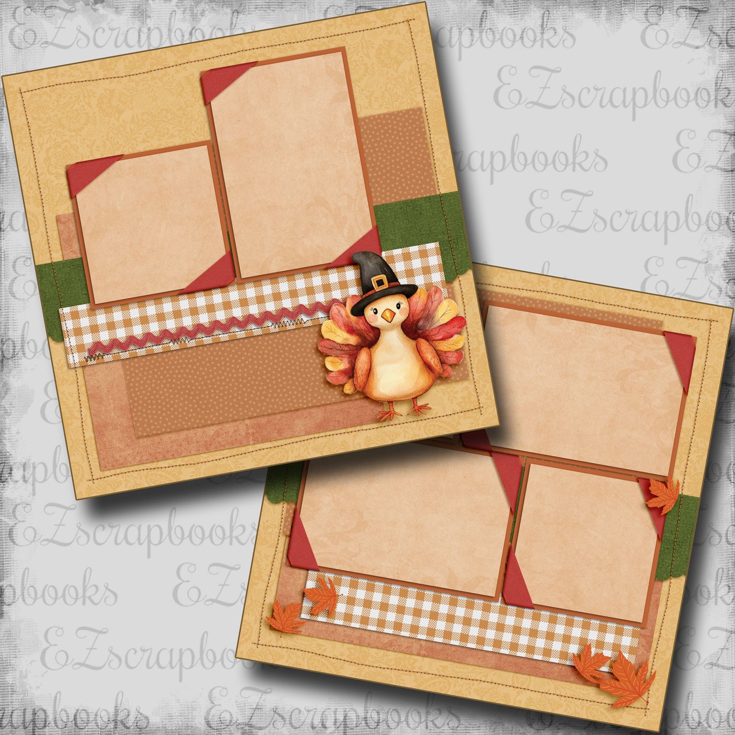 Turkey - Pilgrim Hat - Scrapbook Layout - 24-858