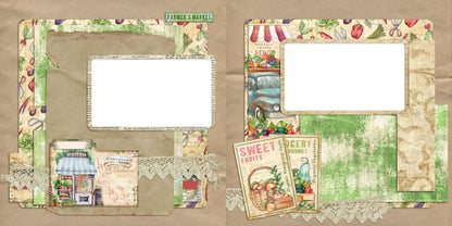 Farmers Market EZ Quick Pages -  Digital Bundle - 10 Digital Scrapbook Pages - INSTANT DOWNLOAD