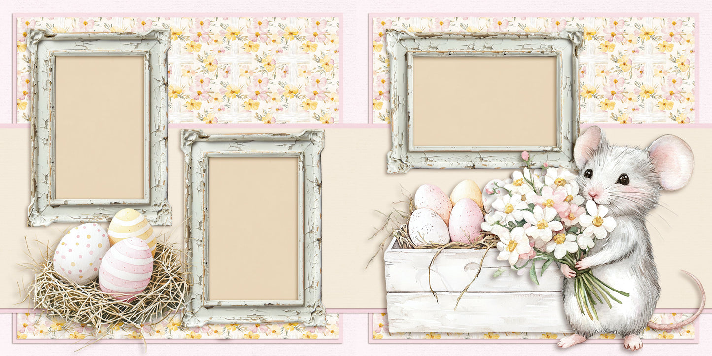 Sweet Easter - Set of 5 Double Page Scrapbook Layouts - 25-1038