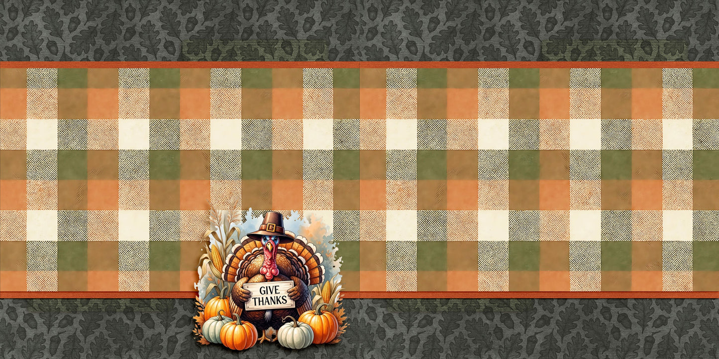 Give Thanks - Thanksgiving -EZ Background Pages -  Digital Bundle - 10 Digital Scrapbook Pages - INSTANT DOWNLOAD