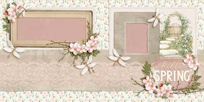 Spring Garden - Set of 5 Double Page Scrapbook Layouts - 25-1030