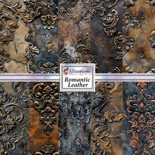 Romantic Leather - 12X12 Scrapbook Paper Pack - 24-8014