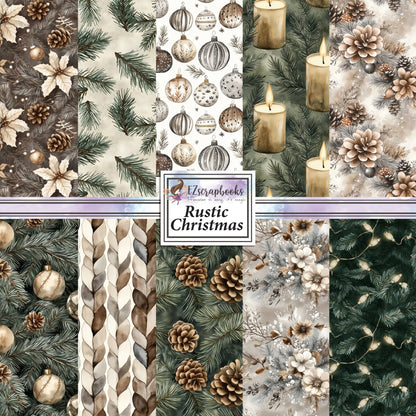 Rustic Christmas - 12X12 Scrapbook Paper Pack - 24-8019