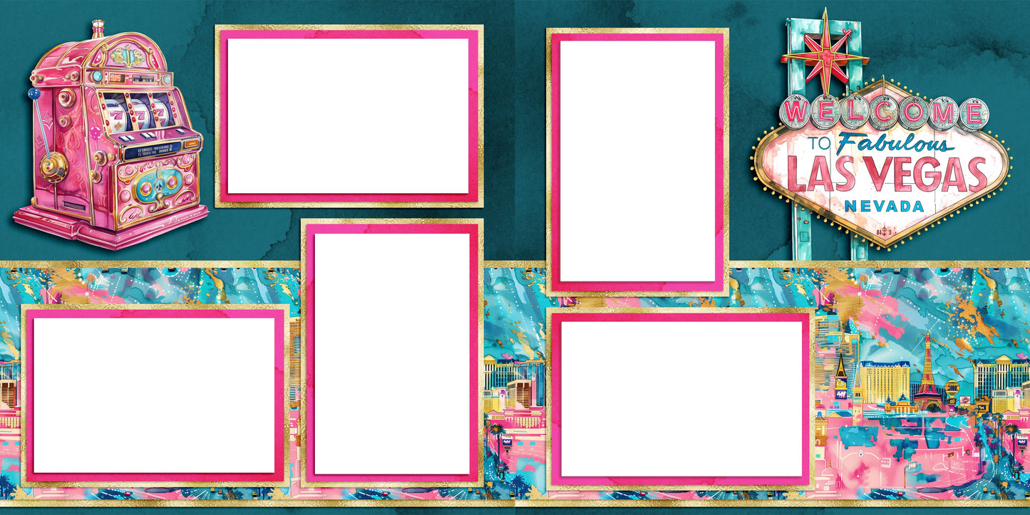 Las Vegas Pink - EZ Digital Scrapbook Pages - INSTANT DOWNLOAD