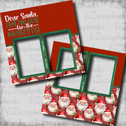 Too Cute for the Naughty List - EZ Digital Scrapbook Pages - INSTANT DOWNLOAD