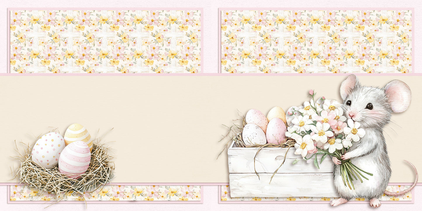 Rustic Sweet Easter EZ Background Pages -  Digital Bundle - 10 Digital Scrapbook Pages - INSTANT DOWNLOAD