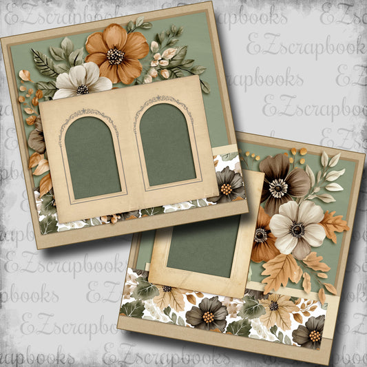 Autumn Gallery Flowers - Scrapbook Layout - 25-812