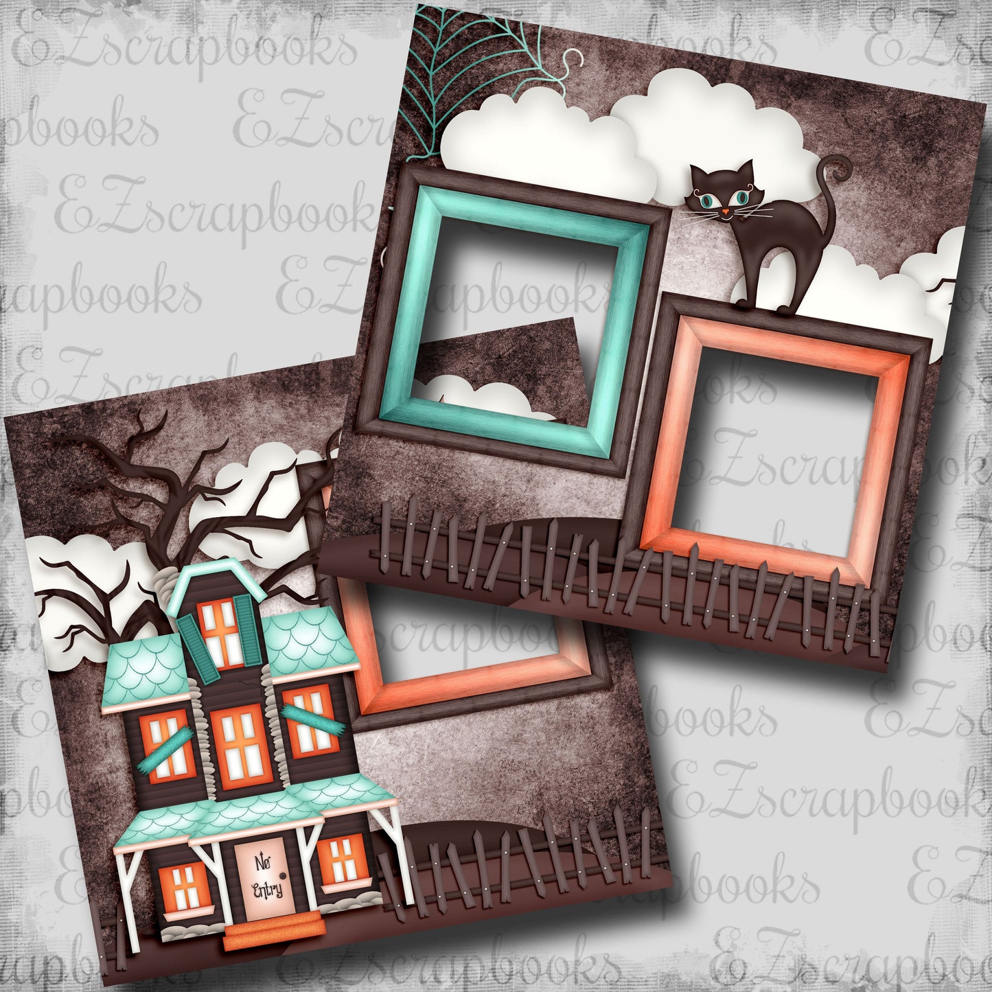 Haunt House - EZ Digital Scrapbook Pages - INSTANT DOWNLOAD