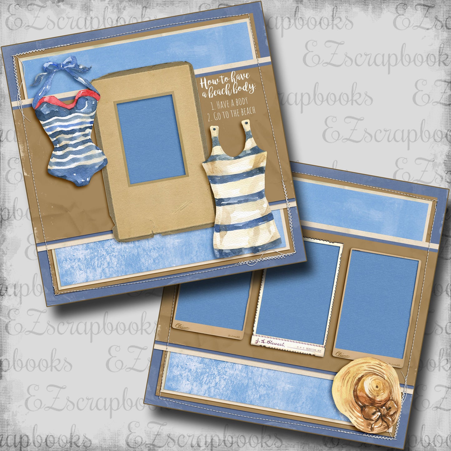 Beach Body - Scrapbook Layout - 25-656