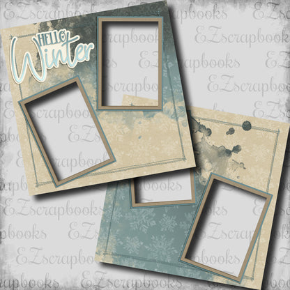 Hello Winter - EZ Digital Scrapbook Pages - INSTANT DOWNLOAD