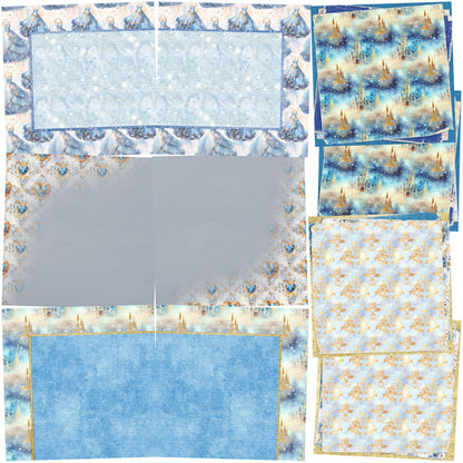 Blue Princess NPM - Set of 5 Double Page Scrapbook Layouts - 25-1016